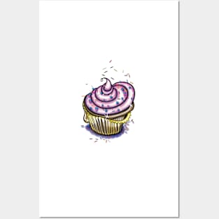 Pink Cup Cake by Julie Ann Stricklin Posters and Art